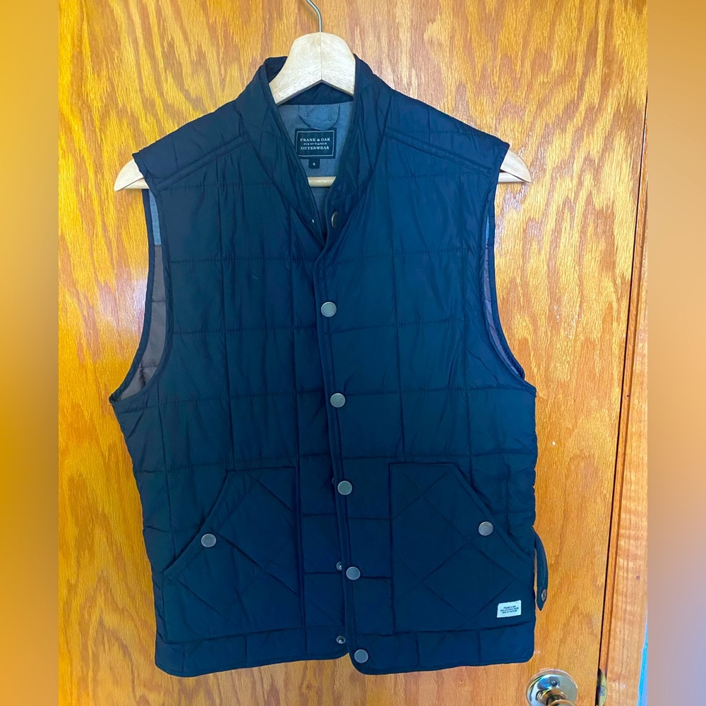 Frank and Oak Men's Blue Puffer Vest Sz S